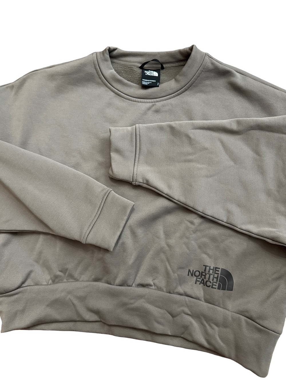 The North Face Women's Cropped Crewneck Sweatshirt Size Small Spellout Stretch